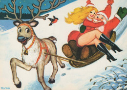 PÈRE NOËL Bonne Année Noël Vintage Carte Postale CPSM #PBL411.A - Santa Claus