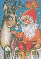 PAPÁ NOEL Feliz Año Navidad Vintage Tarjeta Postal CPSM #PBL179.A - Santa Claus