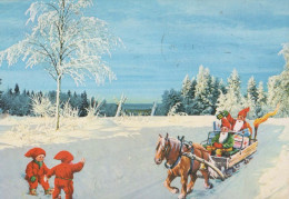 PAPÁ NOEL Feliz Año Navidad Vintage Tarjeta Postal CPSM #PBB118.A - Santa Claus