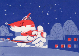 SANTA CLAUS Happy New Year Christmas GNOME Vintage Postcard CPSM #PBA906.A - Santa Claus