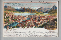 CH LU Luzern Panorama Vom Gütsch 1902-07-07 Litho C.Steinmann/H.Schlumpf #2088 - Lucerne