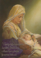 Vergine Maria Madonna Gesù Bambino Natale Religione Vintage Cartolina CPSM #PBP929.A - Virgen Mary & Madonnas