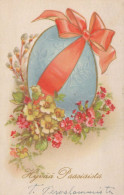 PASQUA FIORI UOVO Vintage Cartolina CPA #PKE178.A - Easter