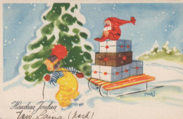 WEIHNACHTSMANN SANTA CLAUS Neujahr Weihnachten GNOME Vintage Ansichtskarte Postkarte CPSMPF #PKD999.A - Santa Claus