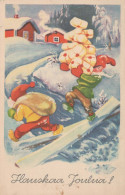 PÈRE NOËL Bonne Année Noël GNOME Vintage Carte Postale CPSMPF #PKD353.A - Santa Claus