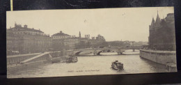107 . CARTE LETTRE . PARIS . LA SEINE VUE DU PONT NEUF  . GRAND FORMAT . 28 X 11 - The River Seine And Its Banks