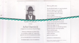 Achiel Daeninck-De Vlieger, Beernem 1912, Aalter 2001. Foto - Obituary Notices