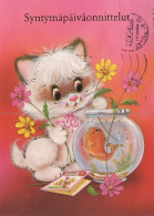 KATZE MIEZEKATZE Tier Vintage Ansichtskarte Postkarte CPSM #PAM268.DE - Katzen