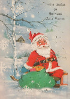 WEIHNACHTSMANN SANTA CLAUS WEIHNACHTSFERIEN Vintage Postkarte CPSM #PAK742.DE - Santa Claus