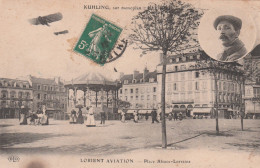 56   LORIENT     Place Alsace Lorraine   KUHLING(en Médaillon) Sur Monoplan  TB PLAN 1912        RARE - Lorient