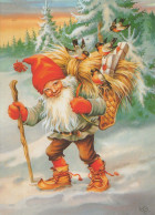 PAPÁ NOEL Feliz Año Navidad Vintage Tarjeta Postal CPSM #PBL070.ES - Santa Claus