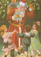 PAPÁ NOEL NIÑO NAVIDAD Fiesta Vintage Tarjeta Postal CPSM #PAK340.ES - Santa Claus