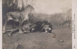 LION Tier Vintage Ansichtskarte Postkarte CPA #PKE774.DE - Lions