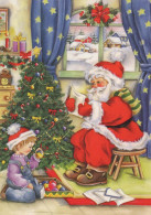 PÈRE NOËL Bonne Année Noël Vintage Carte Postale CPSM #PBL528.FR - Santa Claus