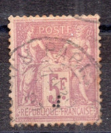 SAGE N°95 5F Violet / Lilas Oblitéré CàD PARIS - 1876-1898 Sage (Type II)