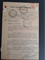 Croix Rouge Française Exceptionnelle Lettre Officielle 1945  à La Direction De La Poste Pour Demande Tarif Postal Réduit - Libération