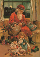 PÈRE NOËL ENFANT NOËL Fêtes Voeux Vintage Carte Postale CPSM #PAK341.FR - Santa Claus