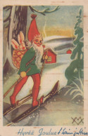 PAPÁ NOEL Feliz Año Navidad Vintage Tarjeta Postal CPSMPF #PKG310.ES - Santa Claus