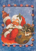 SANTA CLAUS Happy New Year Christmas Vintage Postcard CPSM #PBL069.GB - Santa Claus