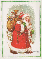 SANTA CLAUS Happy New Year Christmas Vintage Postcard CPSM #PBL332.GB - Santa Claus