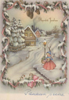 Happy New Year Christmas Vintage Postcard CPSM #PAW578.GB - Nouvel An
