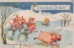 Bonne Année Noël GNOME Vintage Carte Postale CPA #PKE008.FR - Neujahr