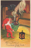 Bonne Année Noël GNOME Vintage Carte Postale CPSMPF #PKD878.FR - Neujahr