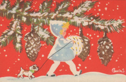 Bonne Année Noël ENFANTS Vintage Carte Postale CPSMPF #PKD817.FR - Neujahr