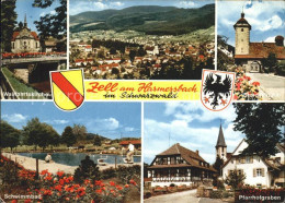 71935192 Zell Harmersbach Wallfahrtskirche Panorama Storchenturm Schwimmbad Pfar - Other & Unclassified