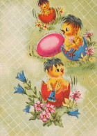 PÂQUES POULET ŒUF Vintage Carte Postale CPSM #PBO576.FR - Pâques