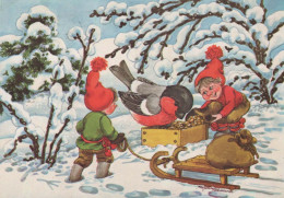 Buon Anno Natale BAMBINO Vintage Cartolina CPSM #PBM231.IT - Nouvel An