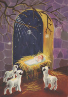 BAMBINO Scena Paesaggio Gesù Bambino Vintage Cartolina CPSM #PBB608.IT - Scènes & Paysages