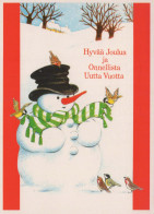 Buon Anno Natale PUPAZZO Vintage Cartolina CPSM #PAZ629.IT - Nouvel An