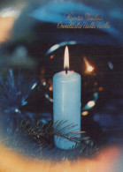 Buon Anno Natale CANDELA Vintage Cartolina CPSM #PBA143.IT - Nouvel An