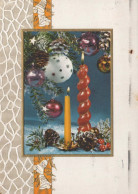 Buon Anno Natale CANDELA Vintage Cartolina CPSM #PAZ325.IT - Nouvel An