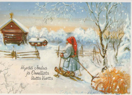 Buon Anno Natale GNOME Vintage Cartolina CPSM #PAY992.IT - Nouvel An