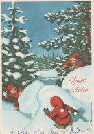 Buon Anno Natale GNOME Vintage Cartolina CPSM #PAW901.IT - Nouvel An