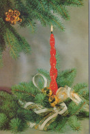 Buon Anno Natale CANDELA Vintage Cartolina CPSM #PAV360.IT - Nouvel An