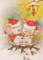 Buon Anno Natale MOUSE Vintage Cartolina CPSM #PAU971.IT - Nouvel An