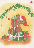 Buon Anno Natale MOUSE Vintage Cartolina CPSM #PAU907.IT - Nouvel An