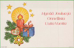 Buon Anno Natale CANDELA Vintage Cartolina CPSM #PAT606.IT - Nouvel An