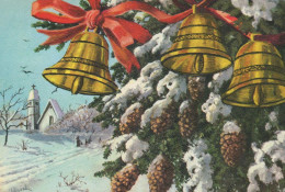 Buon Anno Natale BELL Vintage Cartolina CPSM #PAT420.IT - Nieuwjaar