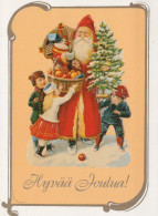 BABBO NATALE BAMBINO Natale Vintage Cartolina CPSM #PAK265.IT - Kerstman