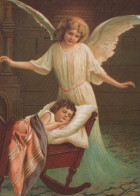 ANGELO Buon Anno Natale Vintage Cartolina CPSM #PAH290.IT - Angels
