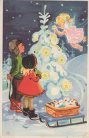 ANGELO Buon Anno Natale Vintage Cartolina CPSMPF #PAG786.IT - Anges