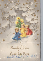 ANGELO Buon Anno Natale Vintage Cartolina CPSM #PAG974.IT - Engel