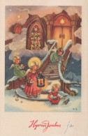 ANGELO Buon Anno Natale Vintage Cartolina CPSMPF #PAG850.IT - Anges
