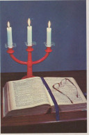 Happy New Year Christmas CANDLE Vintage Postcard CPSMPF #PKG189.GB - Anno Nuovo
