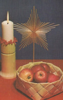Happy New Year Christmas CANDLE Vintage Postcard CPSMPF #PKG128.GB - Nouvel An