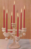 Happy New Year Christmas CANDLE Vintage Postcard CPSMPF #PKD136.GB - Anno Nuovo
